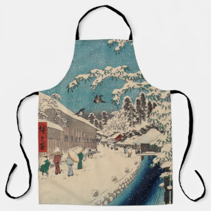 Delantal paisaje invernal de Hiroshige Japón ukiyo-e antigu