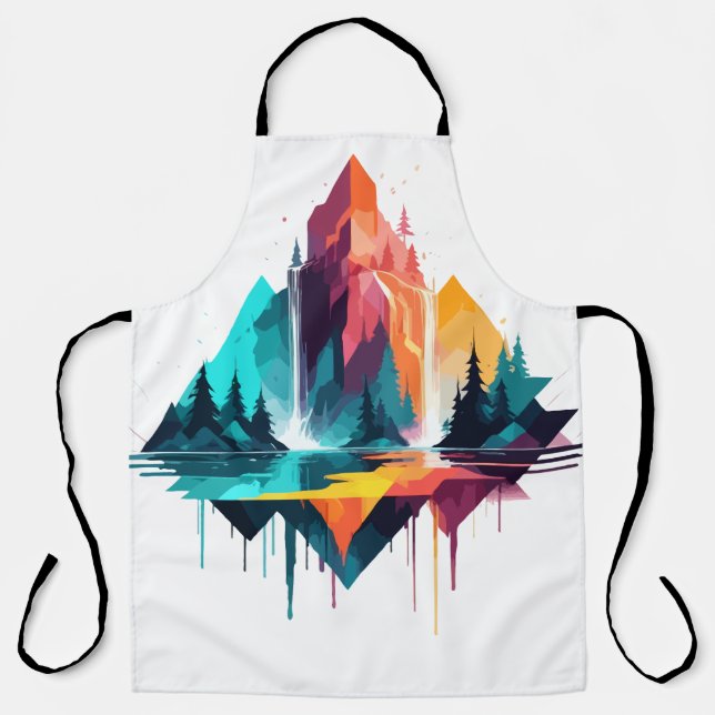 Delantal Paisaje Sereno Tranquilo Montañas Naturales Tranqu (Anverso)