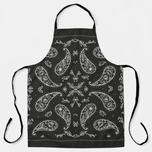 Delantal Paisley bandana: impresión en blanco y negro