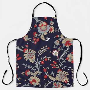 Delantal Paisley indio, fondo marino, tradicional.