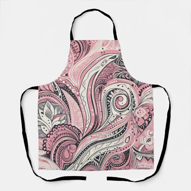 Delantal Paisley Rosa The Home Studio (Anverso)