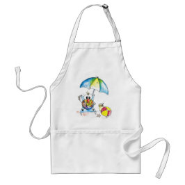 Delantal Pájaro caprichoso en la playa