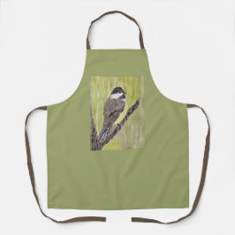 Delantal Pájaro de pollo con cubierta negra - pintura acríl