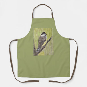 Delantal Pájaro de pollo con cubierta negra - pintura acríl