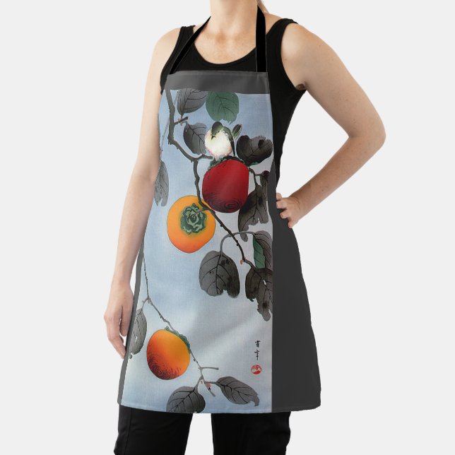 Delantal Pájaro en un árbol de Persimmon, Watanabe Seitei (in situ)