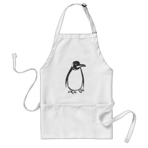 Delantal Pájaro serio del pingüino de emperador en blanco