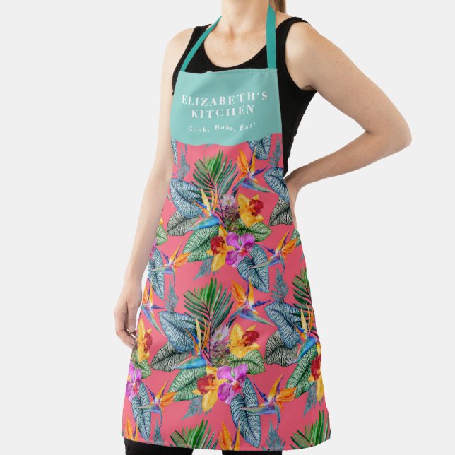 Delantal Pájaro Tropical De Paraíso Y Jardín De Primavera O (in situ)
