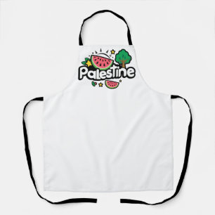 Delantal Palabra palestina escueta rodeada por un árbol de