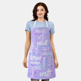 Delantal Palabras artísticas Pinta púrpura Apron
