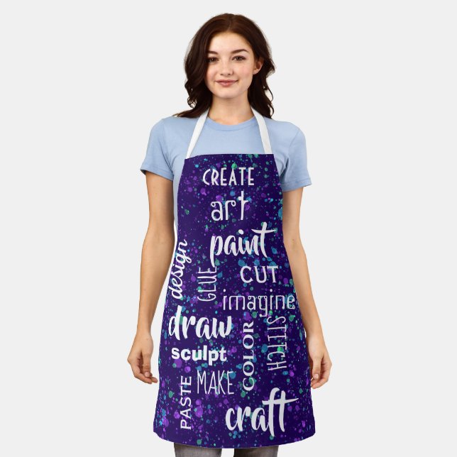 Delantal Palabras artísticas Pintar Apron (Gastado)