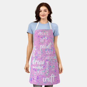 Delantal Palabras de arte Apron de pintura rosa