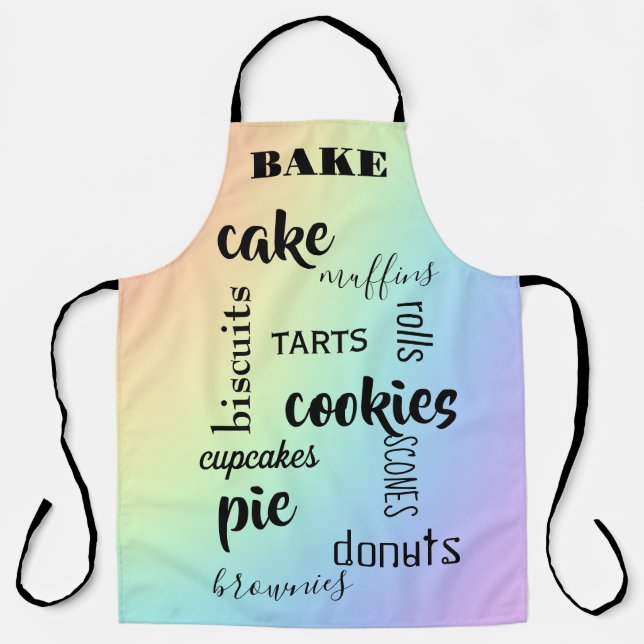 Delantal Palabras de cocción arcoiris Apron (Anverso)