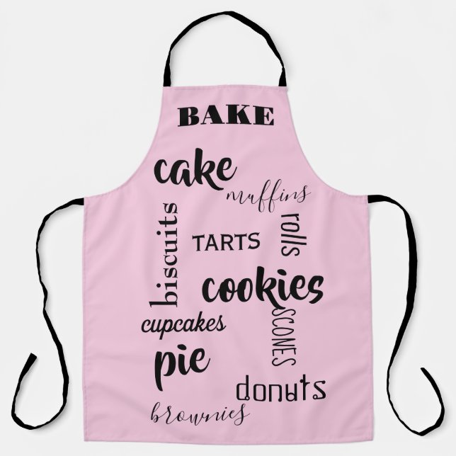 Delantal Palabras de hormigón rosa Cocina Apron (Anverso)