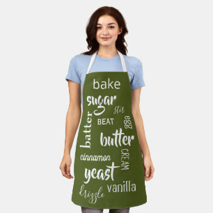 Delantal Palabras de hormigón verde oliva Apron