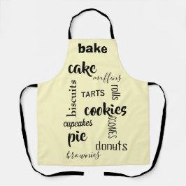 Delantal Palabras de productos al horno Cocina amarilla Apr