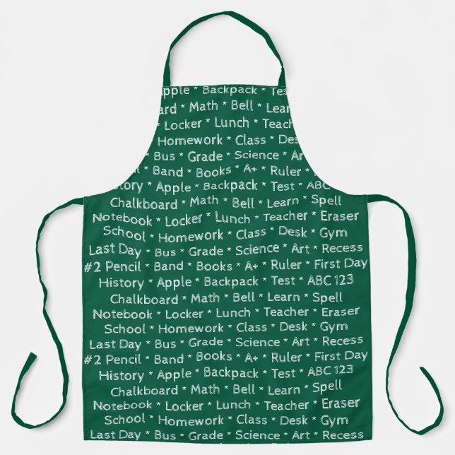Delantal Palabras escolares Apron (Anverso)