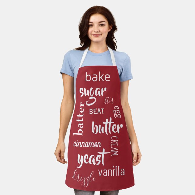 Delantal Palabras rojas Apron (Gastado)