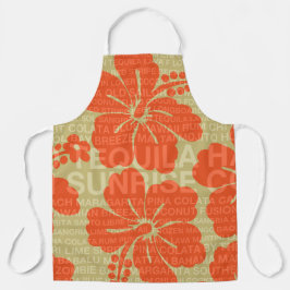 Delantal Palabras veraniegas Cócteles e Hibiscus