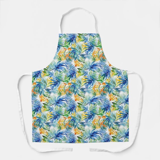Delantal Palas tropicales Imprimir Apron (Anverso)