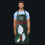 Delantal Palestina Libre<br><div class="desc">paloma de la paz con la bandera palestina,  apoyo a Palestina</div>