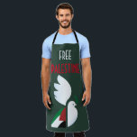 Delantal Palestina Libre<br><div class="desc">paloma de la paz con la bandera palestina,  apoyo a Palestina</div>
