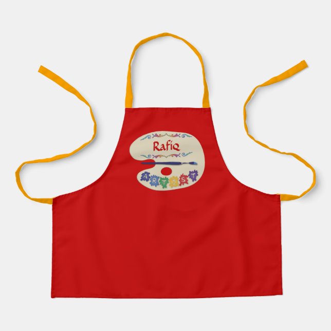 Delantal Paleta artística infantil pintura ahumado Apron (Anverso)