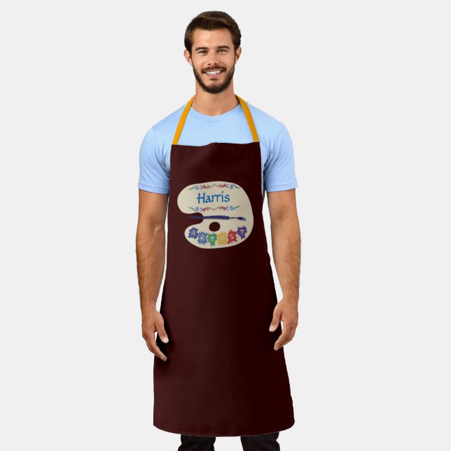 Delantal Paleta de artistas pinta ahumado Apron (Gastado)