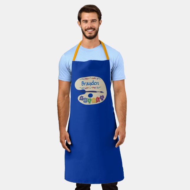 Delantal Paleta de artistas pinta ahumado Apron (Gastado)