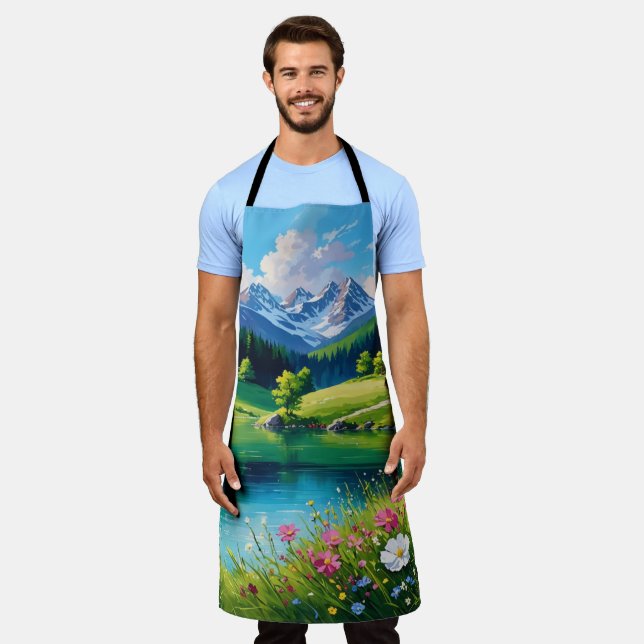 Delantal Paleta Pastoral - Lago Rural (Gastado)