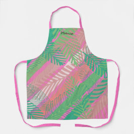 Delantal Palm Leaves Rayas coloridas Monogramadas