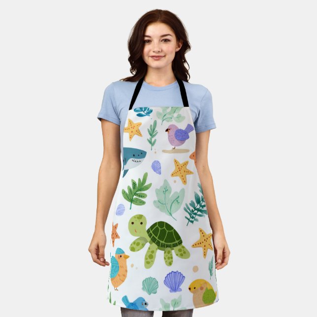 Delantal Palm & Sand All-Over Print Apron Gift (Gastado)