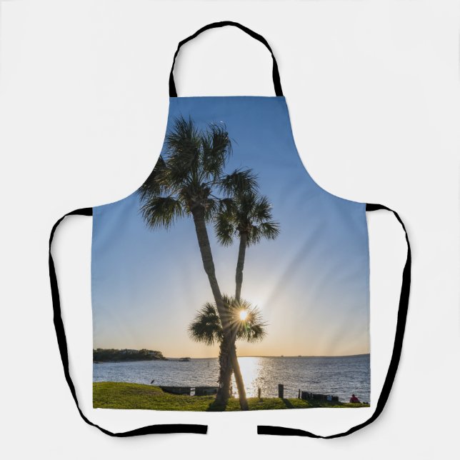 Delantal Palm Tree Scissors Silhouette Apron (Anverso)