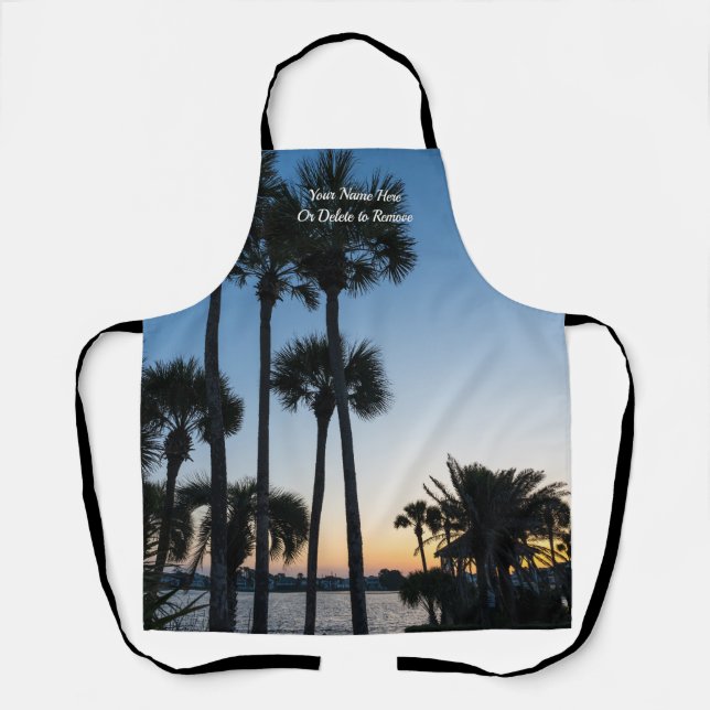 Delantal Palm Trees Sunrise Destin Florida Apron (Anverso)