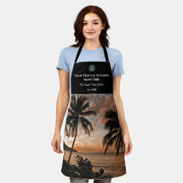 Delantal Palm Trees Tropical Sunset Personalizado de Negoci
