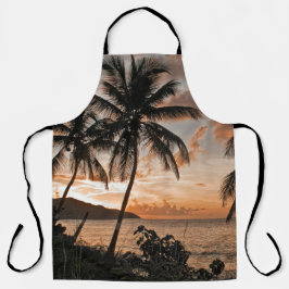 Delantal Palm Trees Tropical Sunset St. Croix USVI