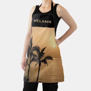Delantal Palm Trees y Romantic Sunset Personalizado