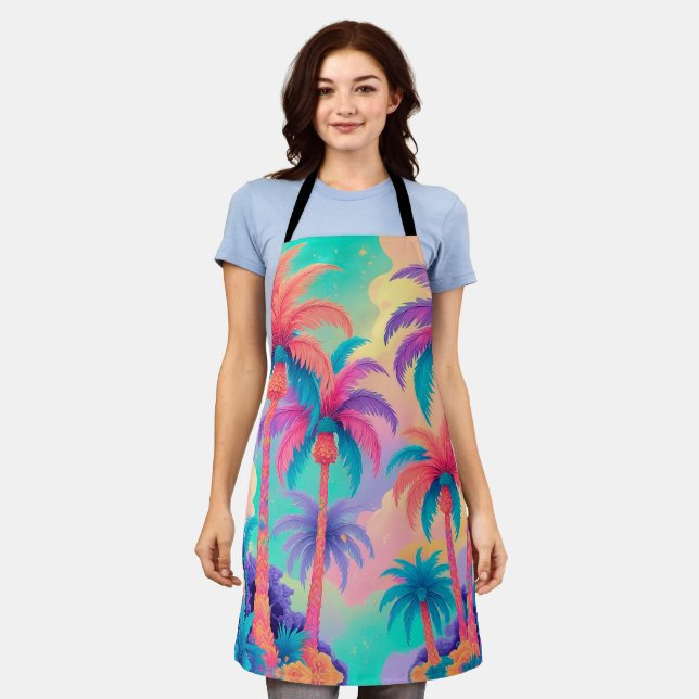 Delantal Palmeras de colores (Gastado)