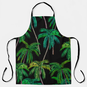 Delantal Palmeras: Patrón de verano acrílico.