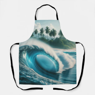 Delantal Palmeras Tropical Beach Ocean Wave Crescendo