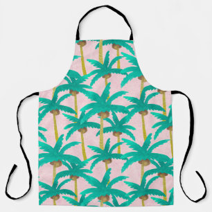 Delantal Palmeras Tropicales: Patrón de verano acuarela