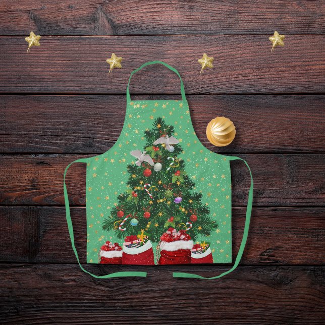 Delantal Palomas de tortuga en el fondo de los Navidades ve (Subido por el creador)