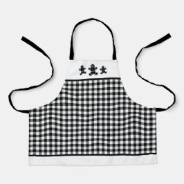 Delantal Pan de jengibre blanco negro Apron pequeño