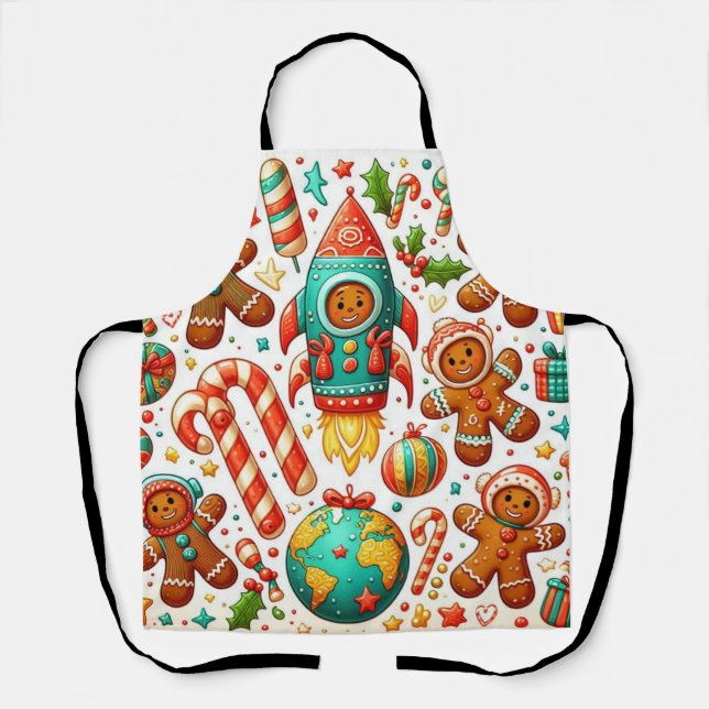 Delantal pan de jengibre de Navidad (Anverso)