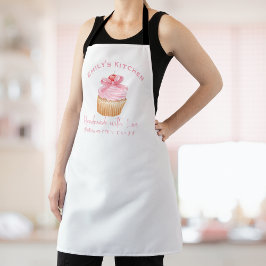 Delantal Panadería Baking Cupakes Coquette Cherry Pink Bow