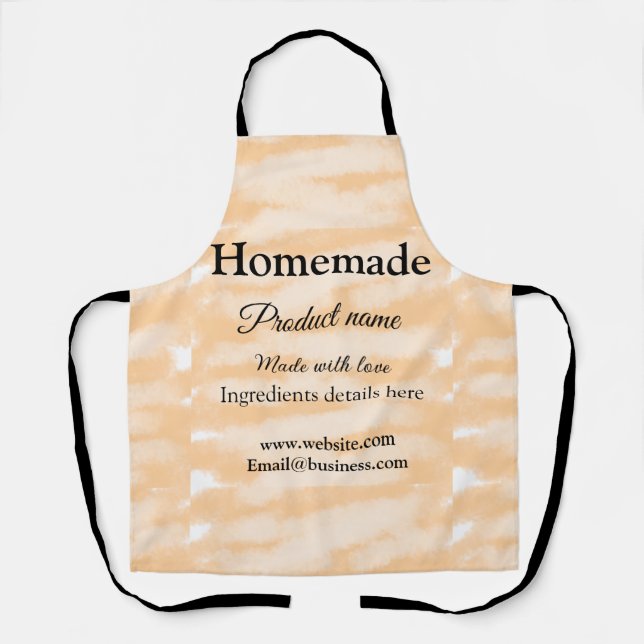 Delantal Panadería casera hecha con sitio web de texto para (Anverso)