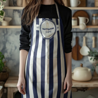 Delantal Panadería de cocina de Navy & Gold Whisk