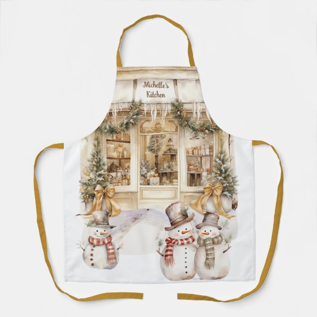 Delantal Panadería de Invierno Gold Ribbon (Anverso)