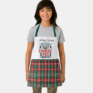 Delantal panadería de pan de jengibre de la Sra. Claus
