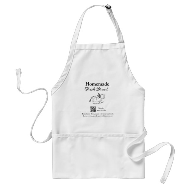 Delantal Panadería de pan fresco añada ingredientes Q r cód (Frente)