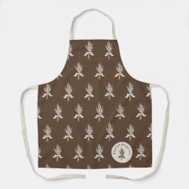 Delantal Panadería de patrón de trigo de mano moderna